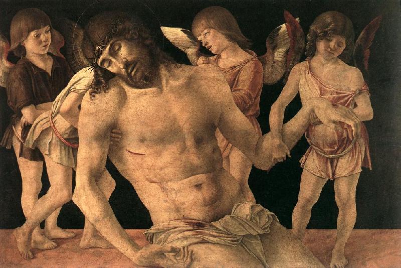BELLINI, Giovanni Dead Christ Supported by Angels (Pieta)   3659 oil painting image